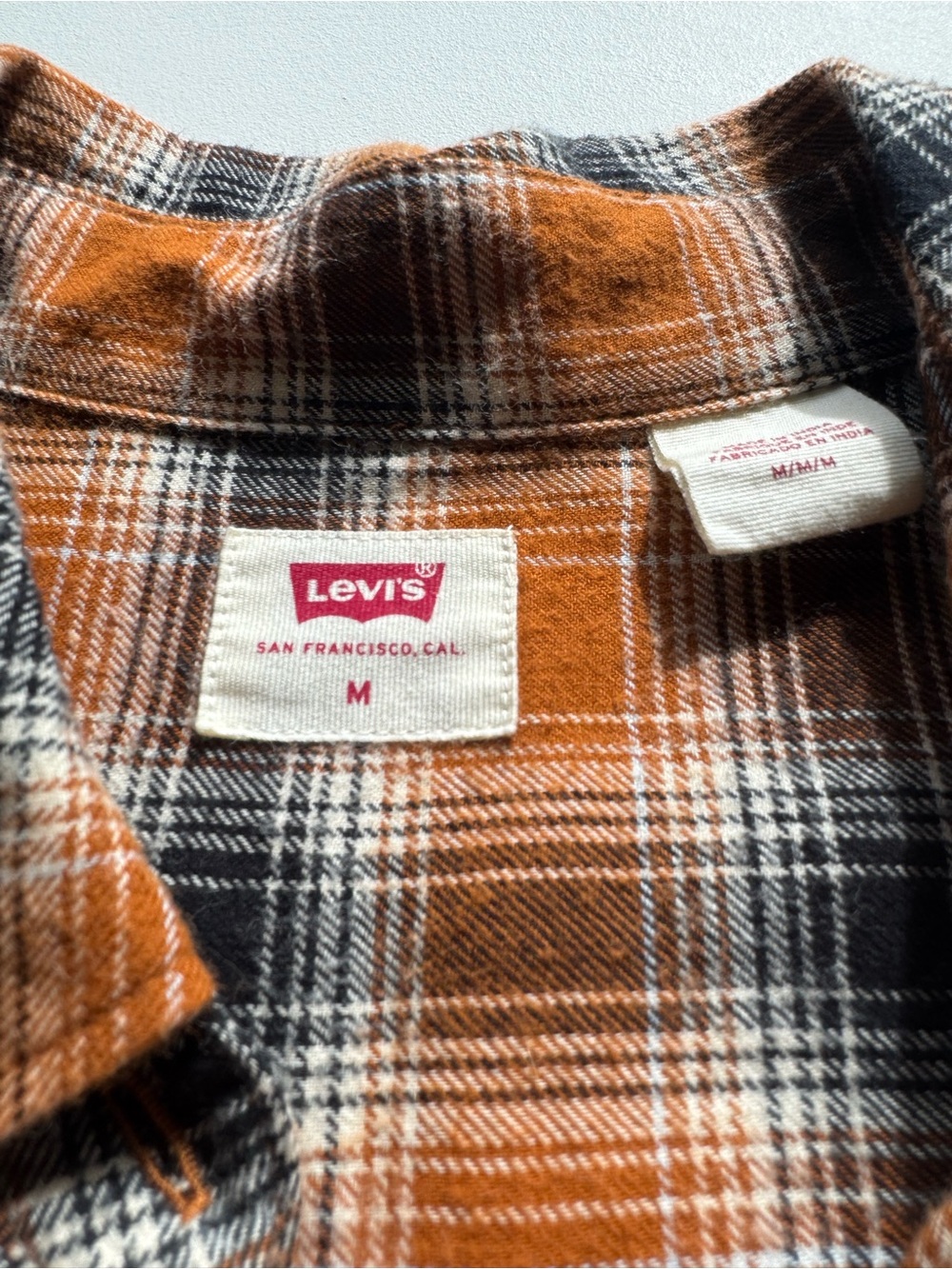 Levi's Rustic Orange and Black Plaid Button-Down Shirt - Picture 5 of 5
